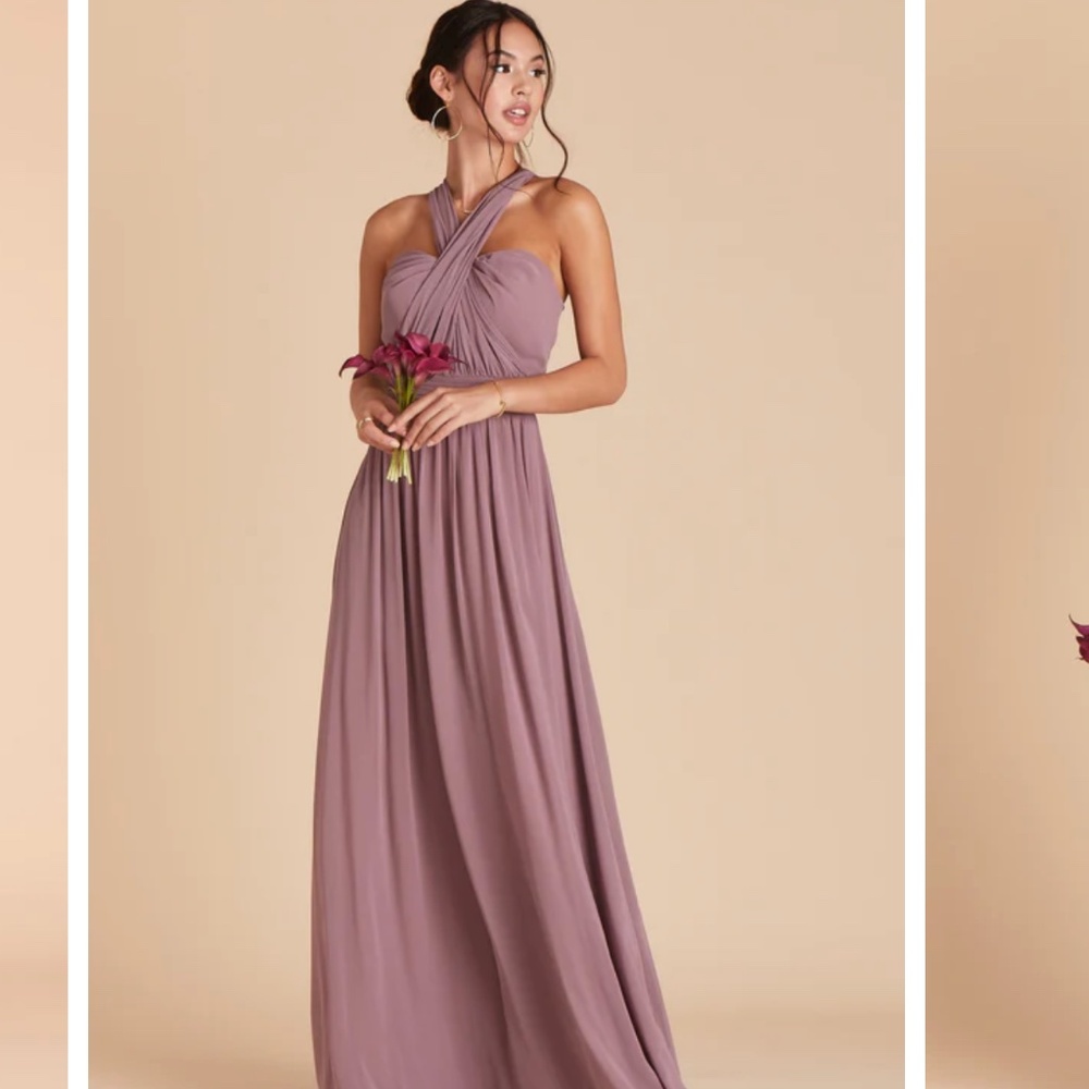 Birdy Grey Chiffon Dark Mauve Grace Convertible Dress